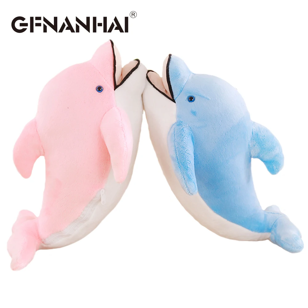 

1pc 60cm kawaii dolphin plush pillow stuffed soft animal dolls lovely Nap Pillow toy kids girls birthday gift