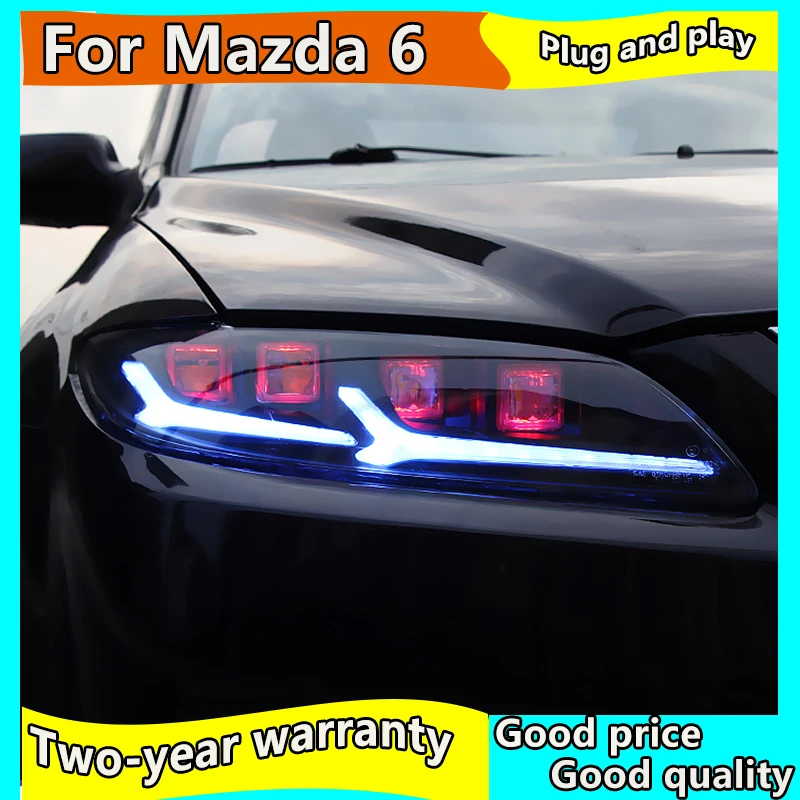 Стайлинга автомобилей фара для Mazda 6 фары 2004 2013 Mazda6 все светодиодный задний фонарь