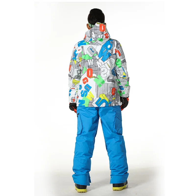 

GSOU SNOW Men's Ski Suit Waterproof Windproof Breathable Ski Jacket Single Board Double Board Warm Skiing Wear Cotton Clothes