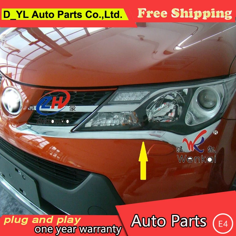 Chrome головной свет фар крышка век Накладка для 2013 2014 TOYOTA RAV4 RAV 4 высокого качества