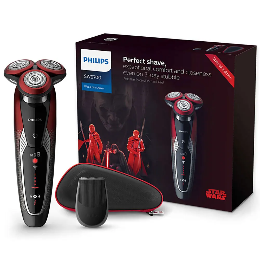 Черный Электробритва Philips Star Wars специальное издание SW9700/67 для мужчин бритвенный станок влажный и сухой с V-Track Precision PRO Blade - Цвет: Черный