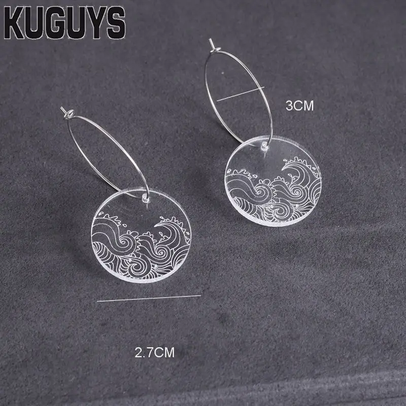 KUGUYS модные ювелирные изделия женские прозрачные акриловые круглые Висячие