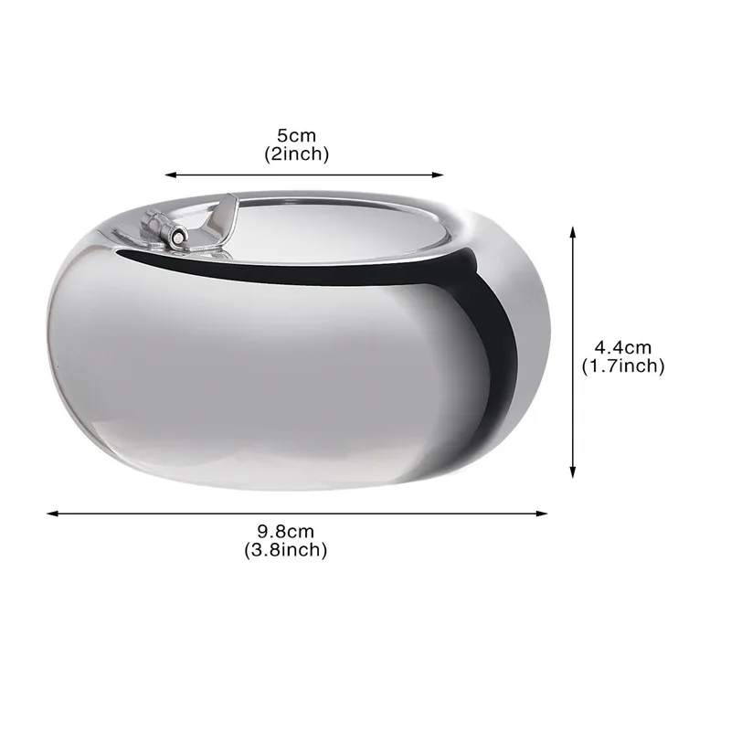 

2019 Portable Ashtray Tray Cigarette Ash Ashtray Round Stainless Steel Flip Cover Tobacco Cigarette Ashtray Holder for Home Car