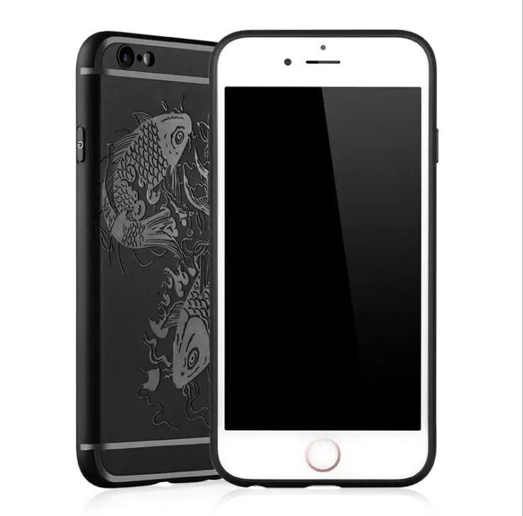 Silicone case for iphone 6 6s роскошный телефон задняя крышка 3d резной дракон мягкие tpu coque для