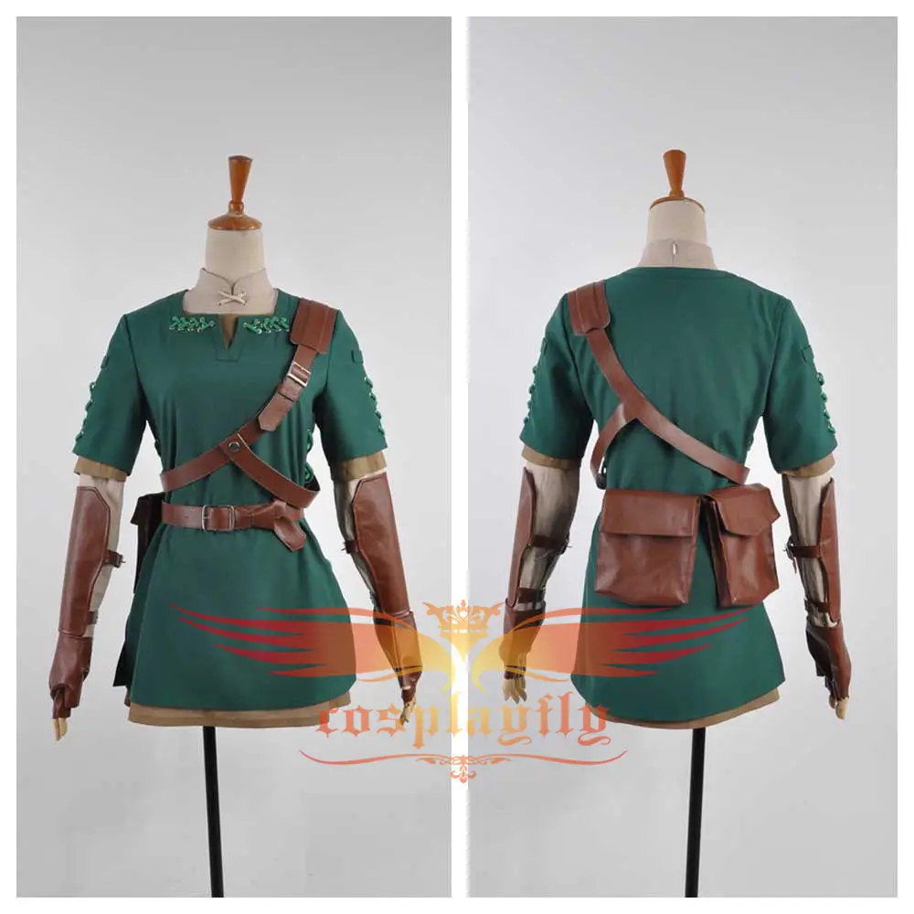 (W0510) легенда о Зельде ссылка Косплей Костюм Топ куртка ремень сумка рубашка с