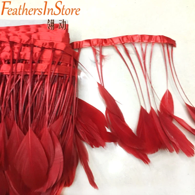 Лента из гусиных петушиных перьев шириной 15 18 см 10 метров|feather fringe|feather ribbonrooster