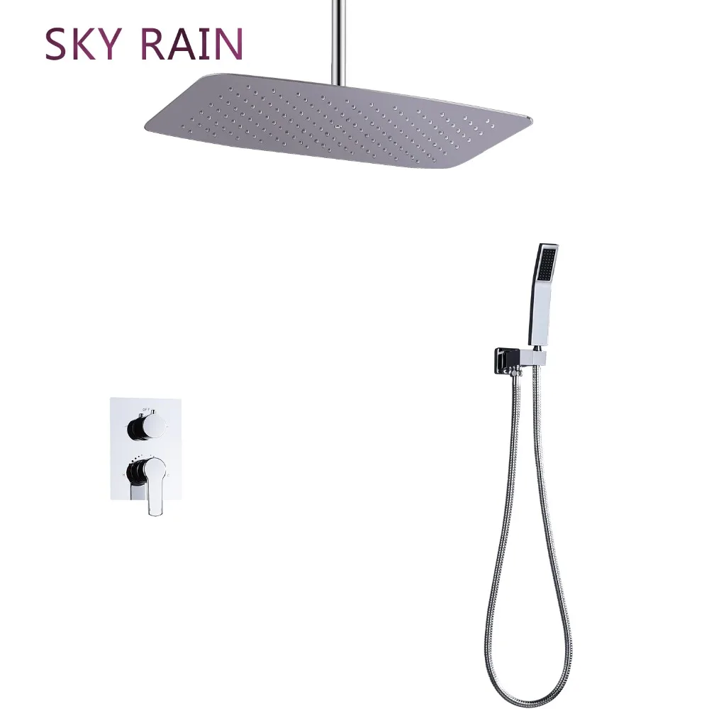 Хромированная настенная Душевая система SKY RAIN напор воздуха экономия
