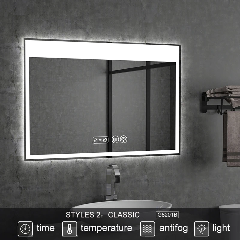 Зеркало для ванной со светодиодной подсветкой противотуманное зеркало с макияжа
