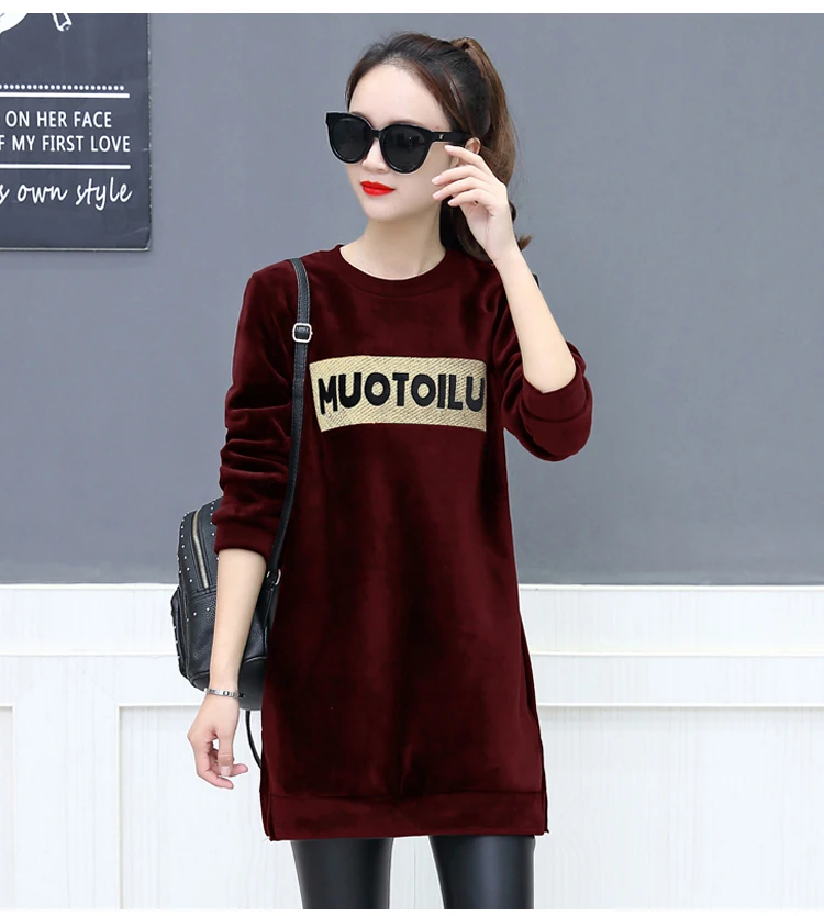 2018 осень зима модные золотые бархатные свитшоты корейские женские свободные с