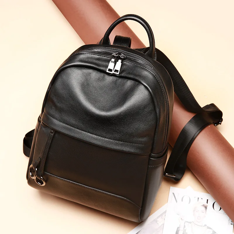 Рюкзак женский из натуральной воловьей кожи ранец большой вместимости для школы