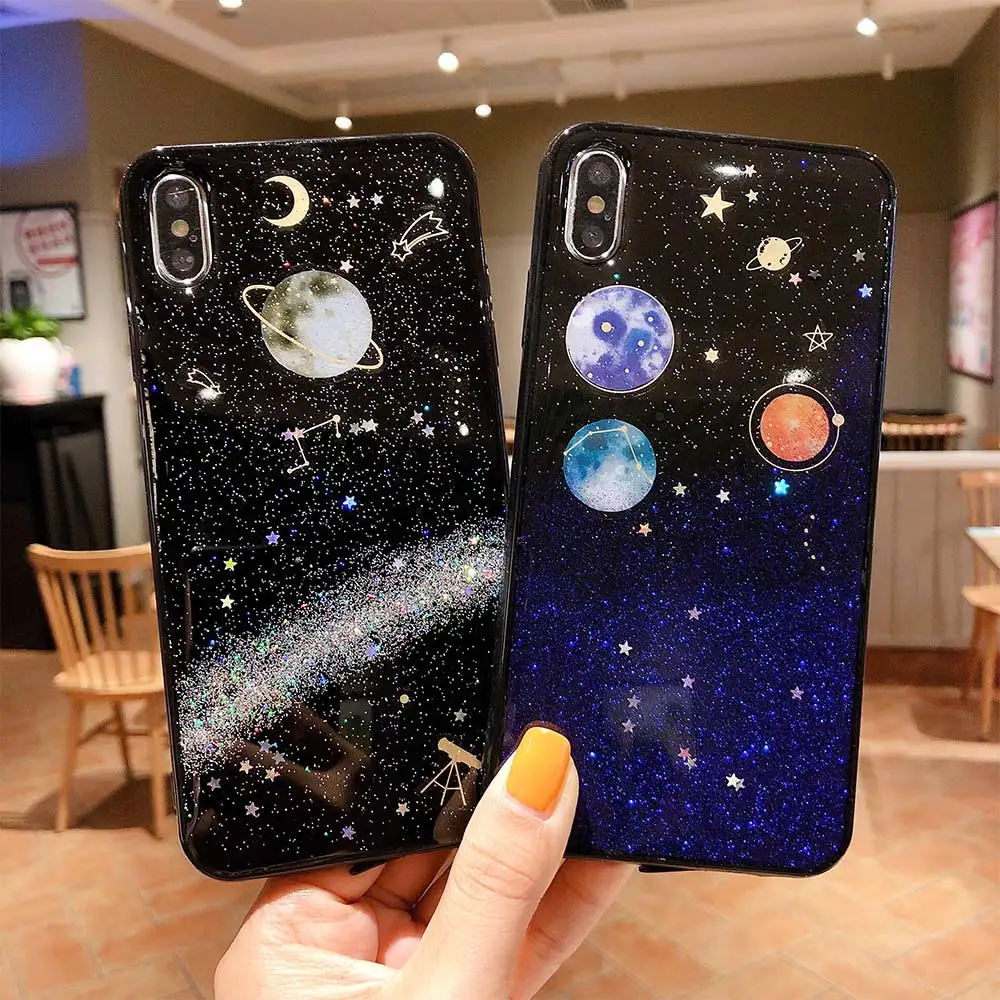 Чехол для телефона KISSCASE Space с узором iPhone 7 8 6 6S Plus X XR XS MAX мягкие чехлы из ТПУ iphone