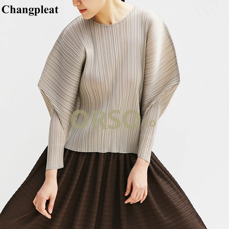 Женские свободные футболки Changpleat модные дизайнерские плиссированные большого