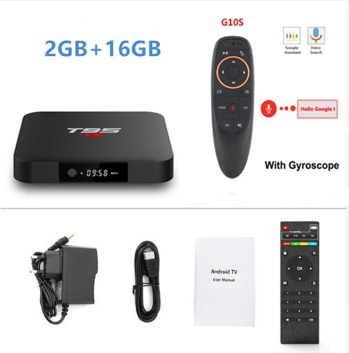 2G16G Add G10S ТВ-приставка T95 S1 Amlogic S905W Android 7,1 2GB16GB Smart tv 4K H.264 HD медиаплеер T95S1 2,4G Wifi Беспроводная приставка PK X96min - Цвет: 2G16G Add G10S