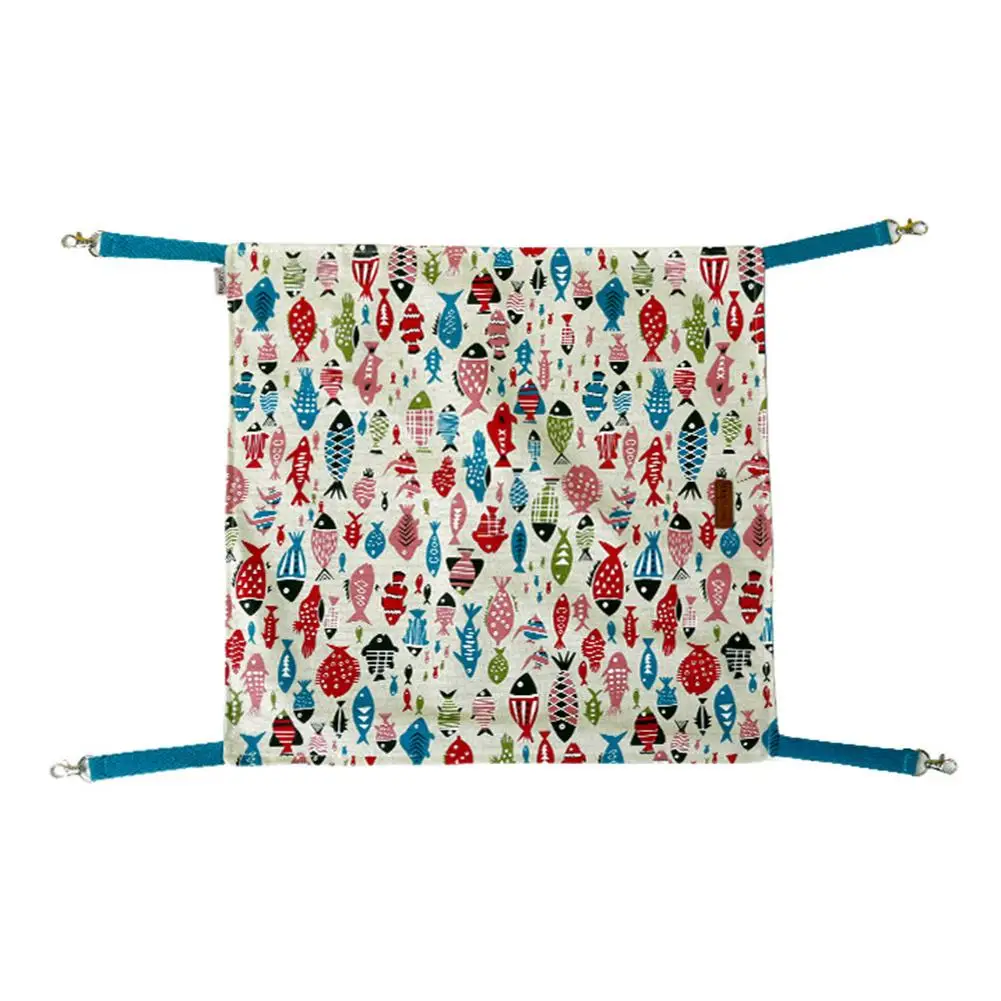 Кошка кровать кошка гамак Лето рыба узор клетка подвесная для питомца Одеяло Для