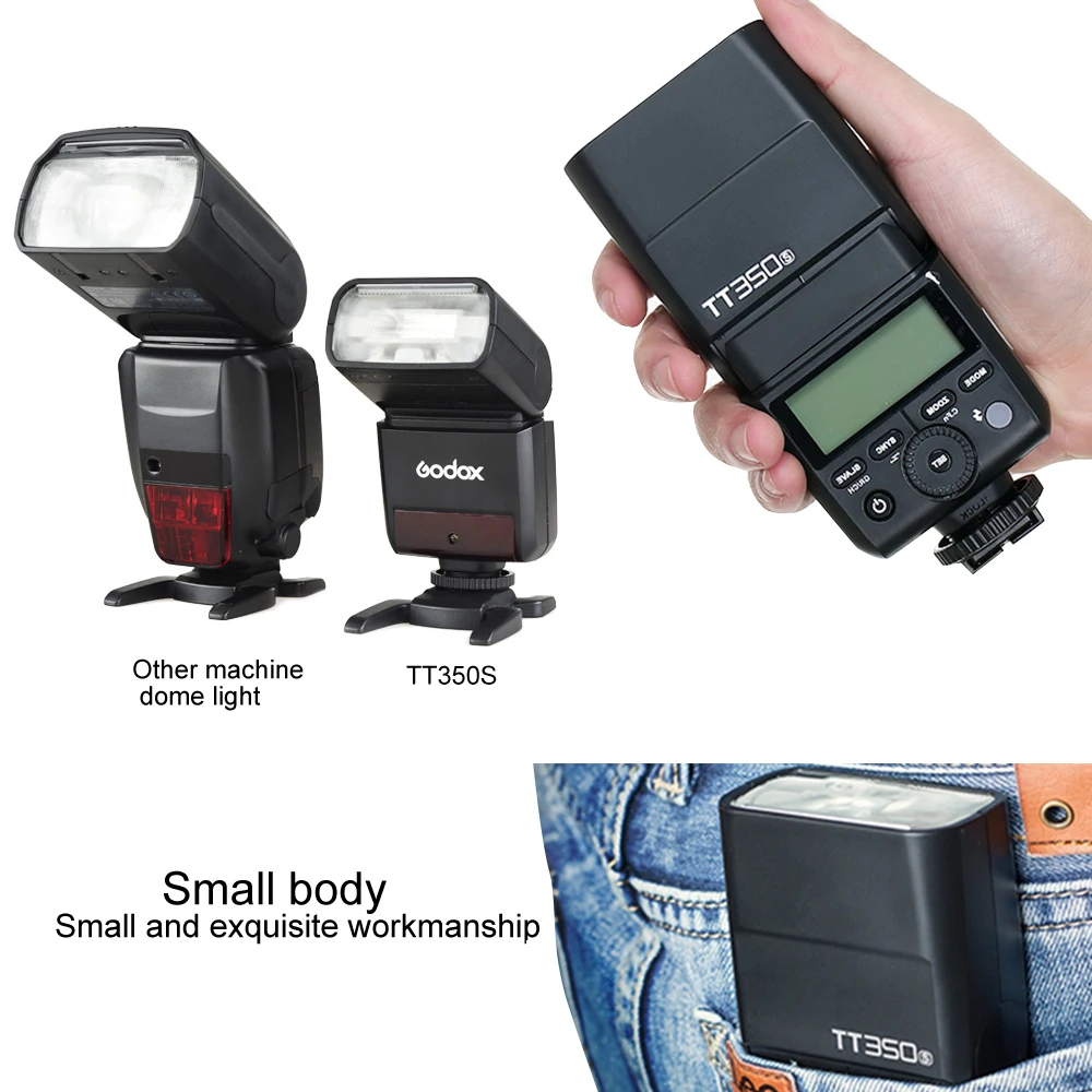 Godox Mini Speedlite TT350S TT350N TT350C TT350O вспышка для камеры TTL HSS Sony беззеркальной DSLR A7s A6000 A6500