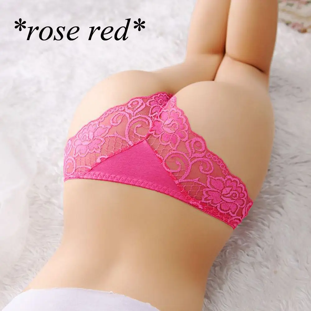 rose red 1 предмет, модные женские туфли с кружевом трусики с дизайном цветов мягкий хлопковый с низкой талией Трусики стринги сексуальные прозрачные открытые кружевные трусики - Цвет: rose red