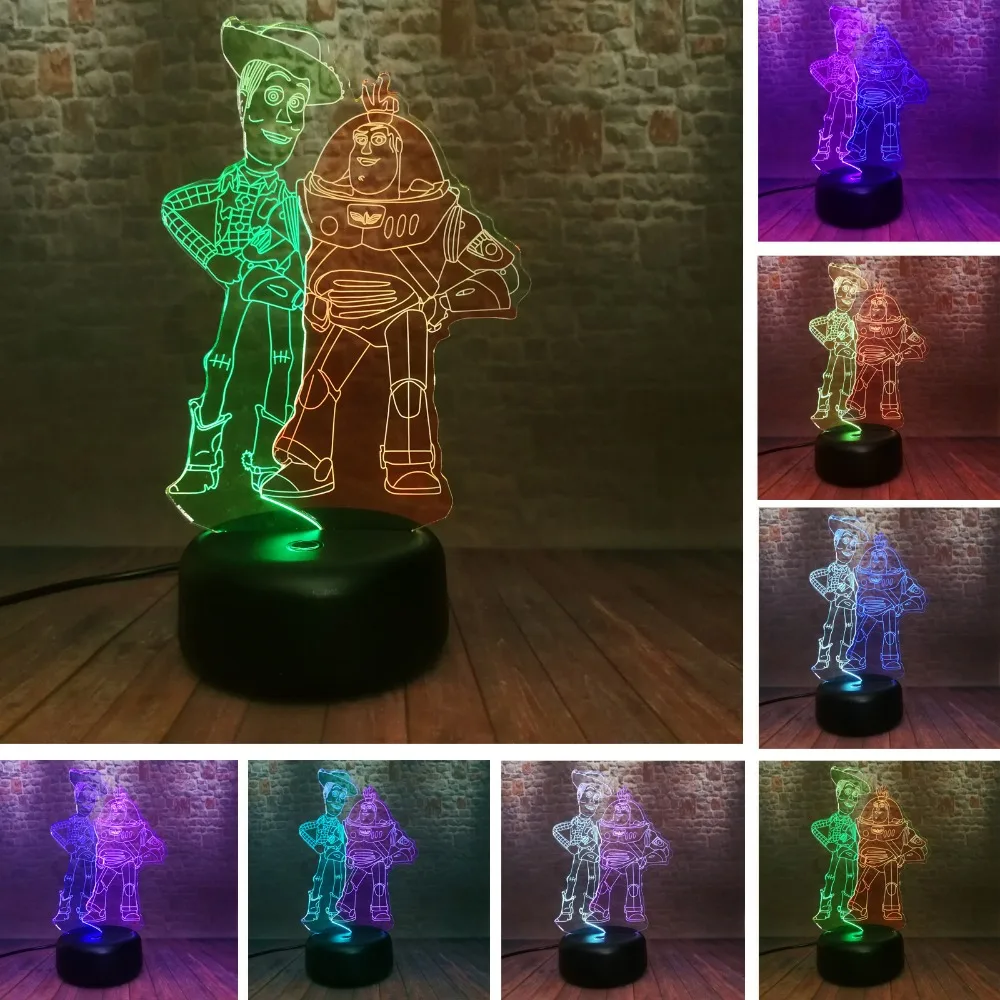 Игрушка история Базз светильник год Вуди шериф ночной Светильник СВЕТОДИОДНЫЙ