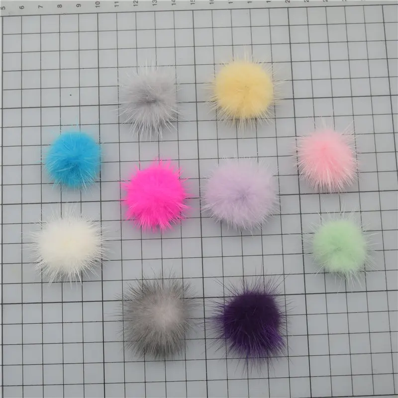 Помпоны с шариком из меха норки 80 шт. 3 2 см|mink fur ball|jewelry findingsfur ball pompom |