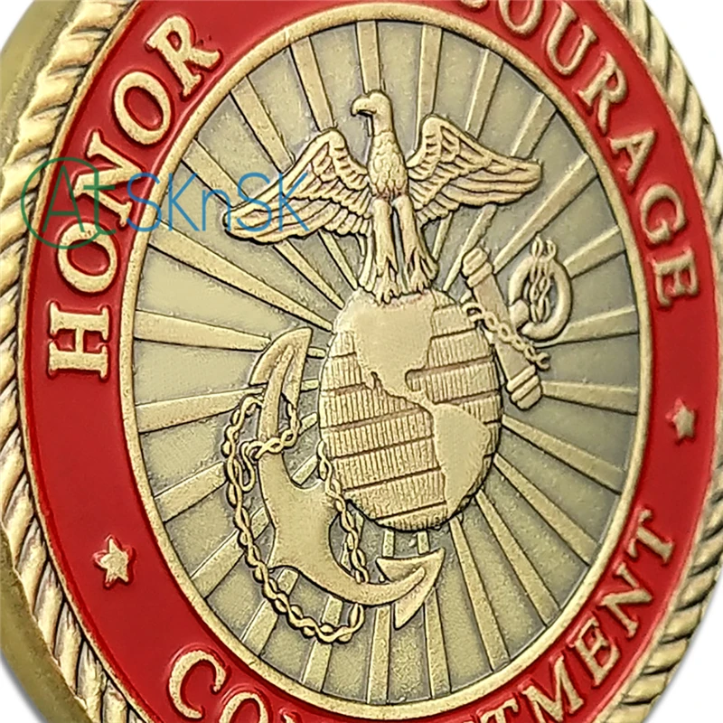 

1-10pcs New military coin USMC Honor Courage Commitment commemorative coins Unite States Marine challenge coins collectibles