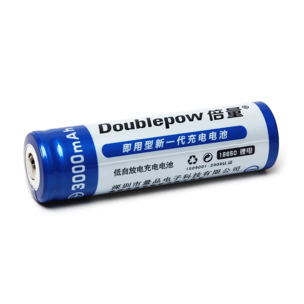 2pcs/set Doublepow LSD High Capacity 3000mAh 3.7V 18650 Li-ion Rechargeable Battery with 1200 Cycle | Электроника