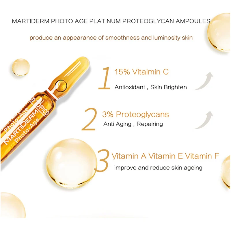 Martiderm Photo Age Platinum протеогликан ампулы Увлажняющий Укрепляющий антиоксидантный Восстанавливающий сыворотка 30x2 мл