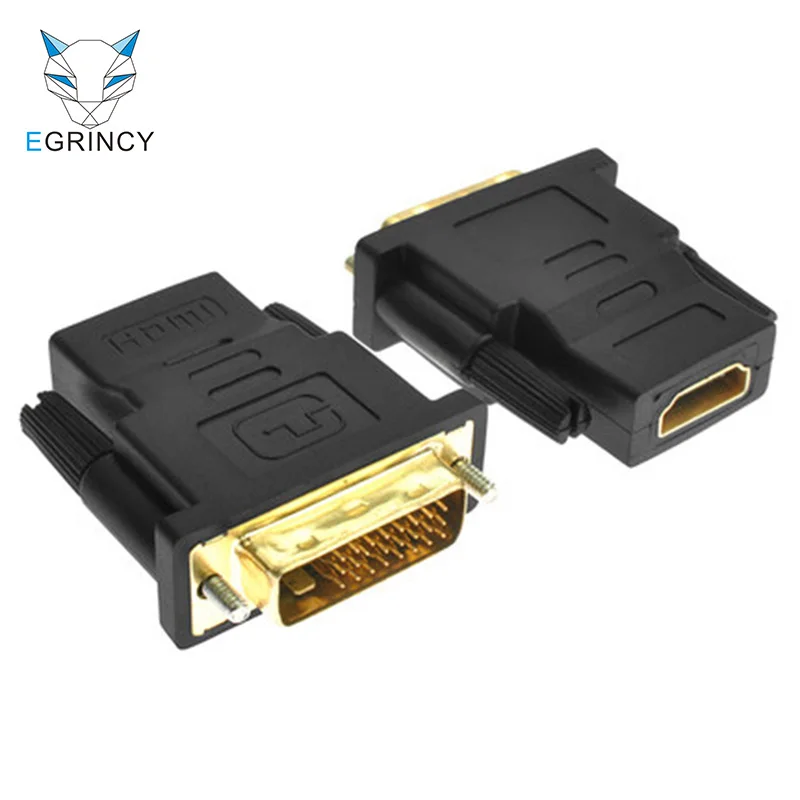 DVI 24+ 1& 24+ 5 штекер HDMI Женский конвертер HDMI к DVI адаптер Поддержка 1080P для HDTV проектора DVI-D позолоченный адаптер
