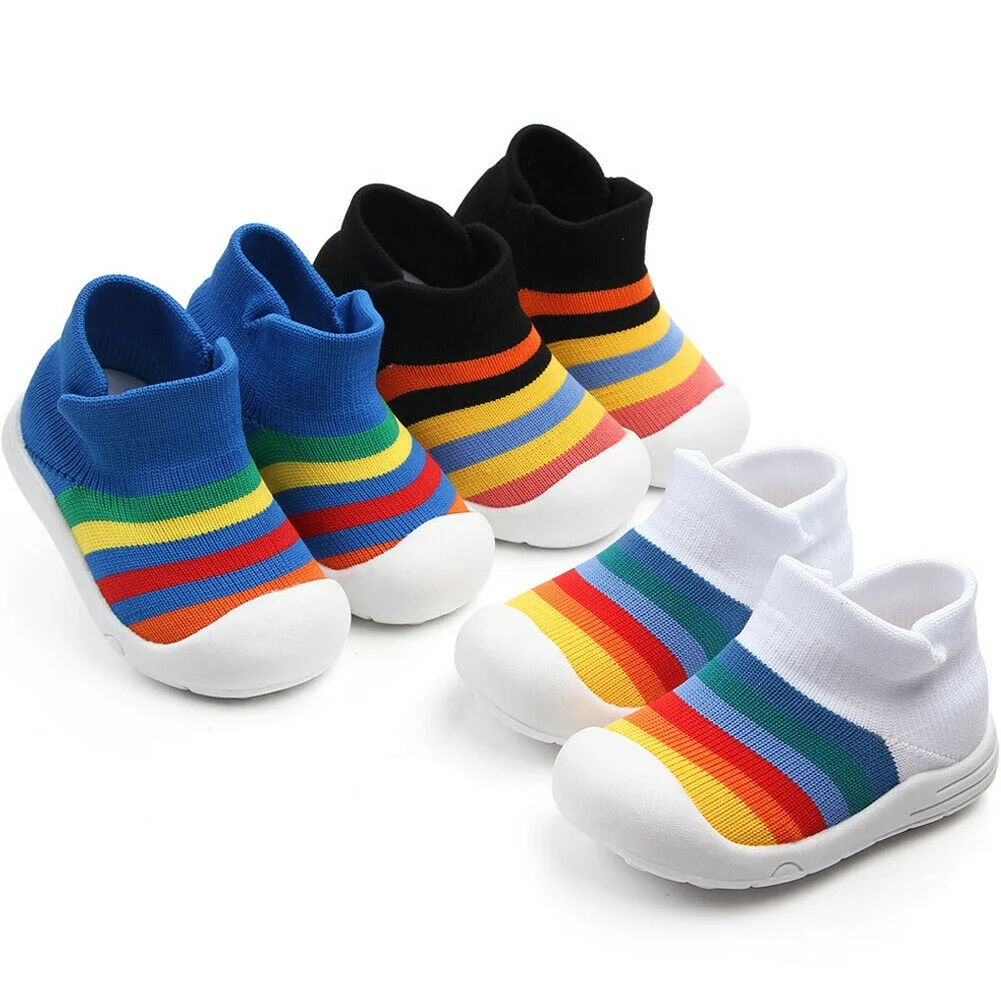 

Baby Girl Boy weiche Sohle Kleinkind Infant Sneaker Schuhe Prewalker Anti-Rutsch Non-slip Breathable Fashion Sports Flying Woven