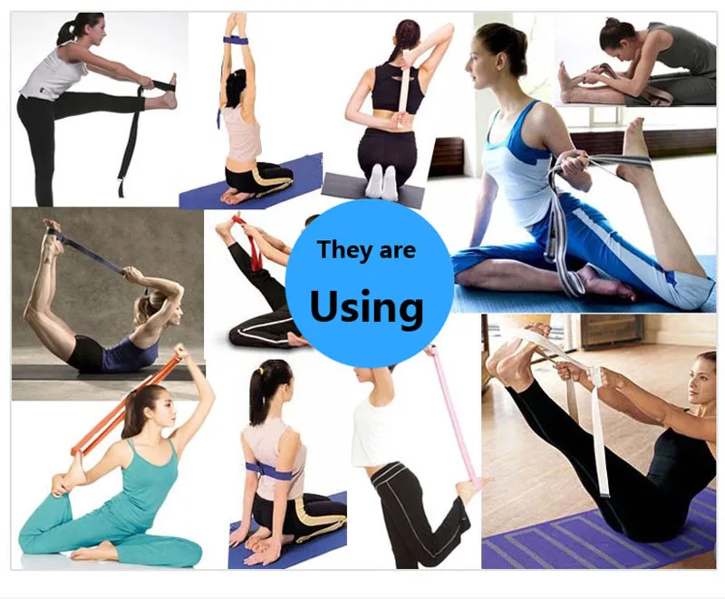 Фитнес многоцветные пояса для йоги растягивающийся ремешок d образное кольцо