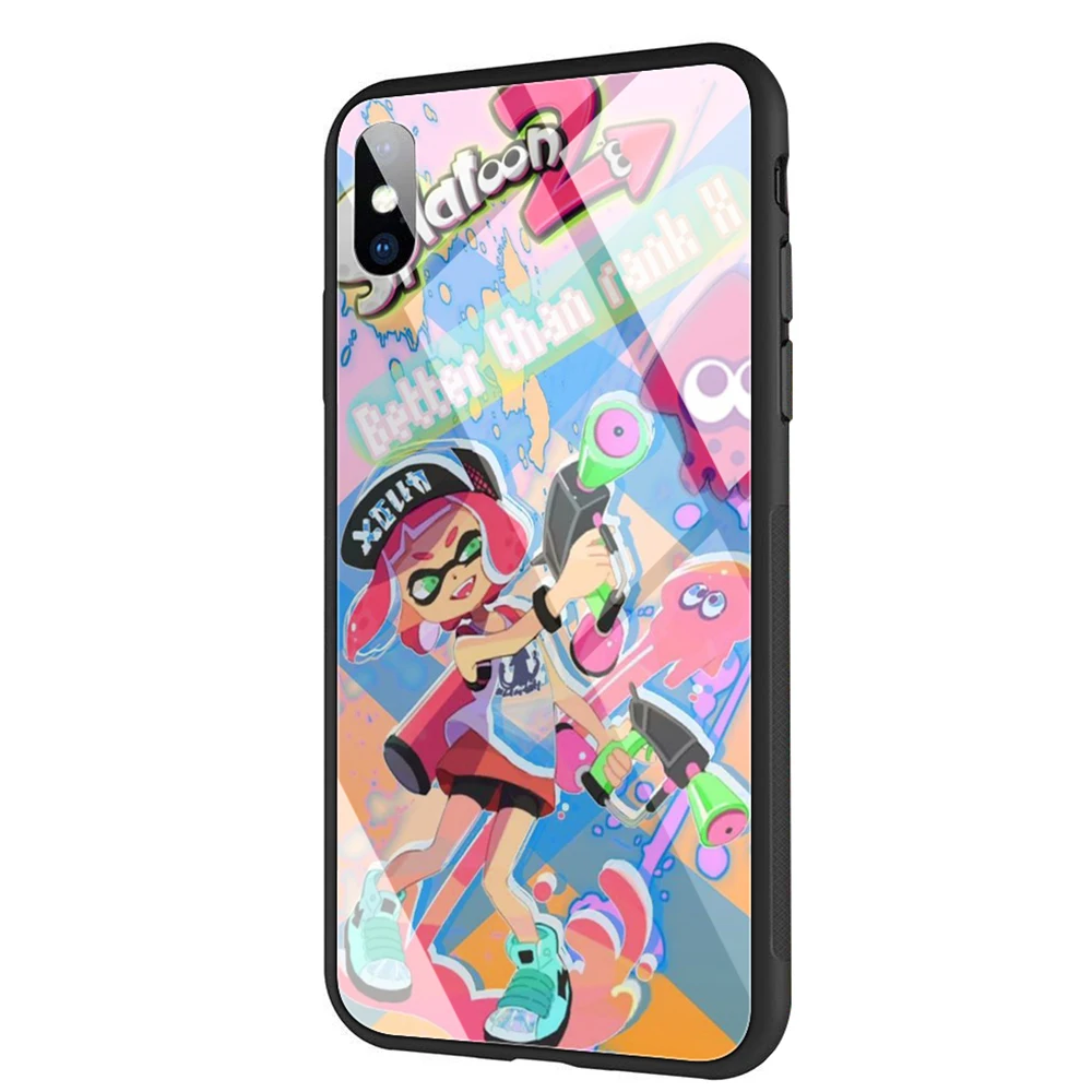Lavaza colorful art cartoon Splatoon 2 Tempered glass TPU Case for iPhone XS Max XR X 8 7 6 6S Plus 5 5S SE | Мобильные телефоны и
