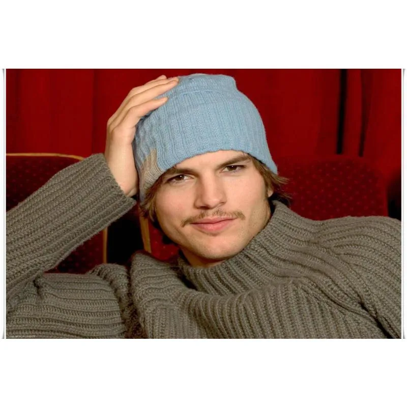 Новинка 2017 года Новое поступление Ashton Kutcher холст ткань тканевый плакат