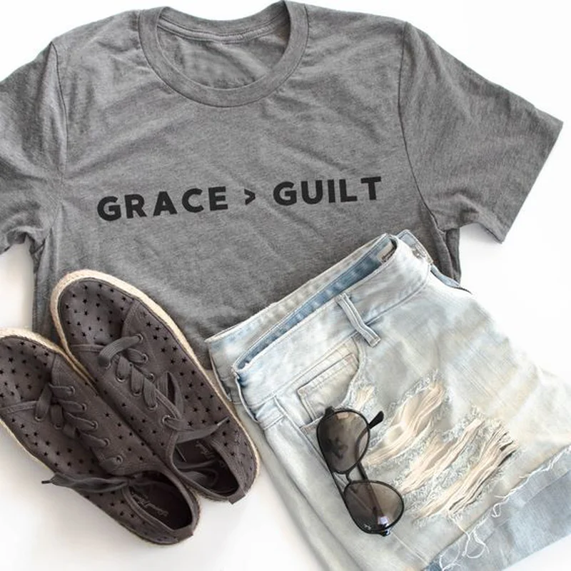 Рубашка с христианским Иисусом футболка изображением Грейс больше чем вины