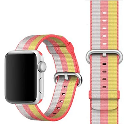red Лямка из нейлоновой ткани для наручных часов Apple watch, версии 44 мм 40 мм, correa, aplle watch 42 мм, 38 мм, браслет на запястье ремень наручных часов Iwatch, 4/3/2/1 - Цвет ремешка: red