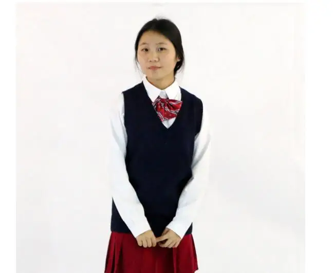 2022 Sweater Vest Spring and Autumn V-neck Cotton Knitted Vest JK Uniforms Girls Student Costume new