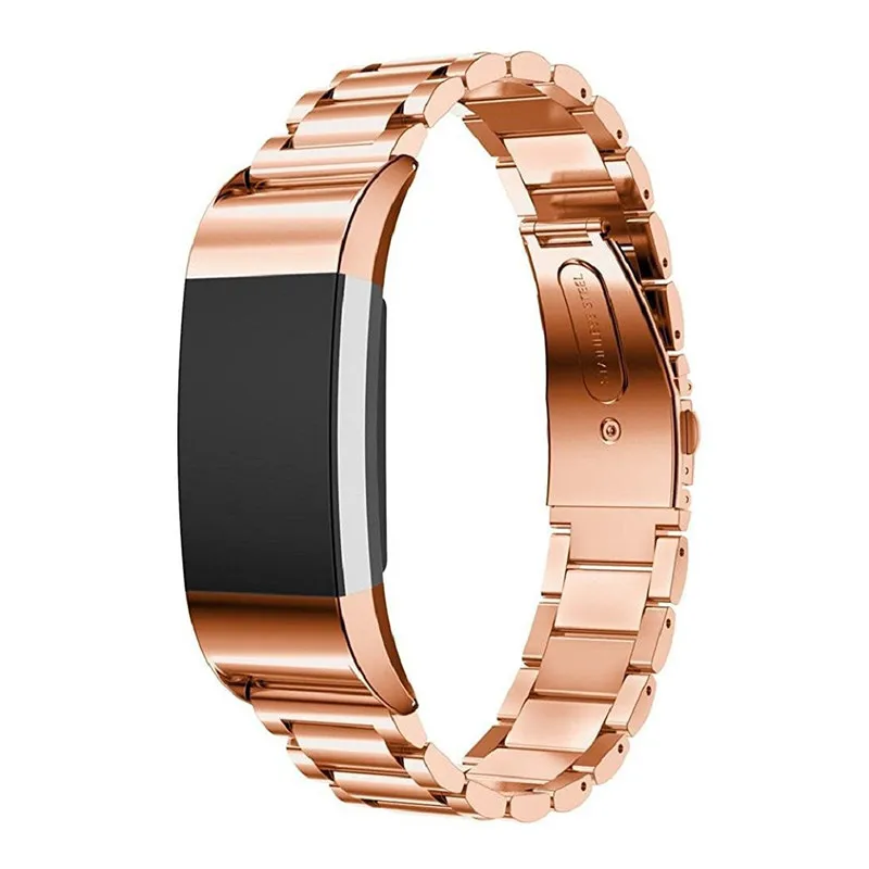 Кофейные часы из нержавеющей стали ремешок для Fit bit Charge 2 Смарт-часы браслет с