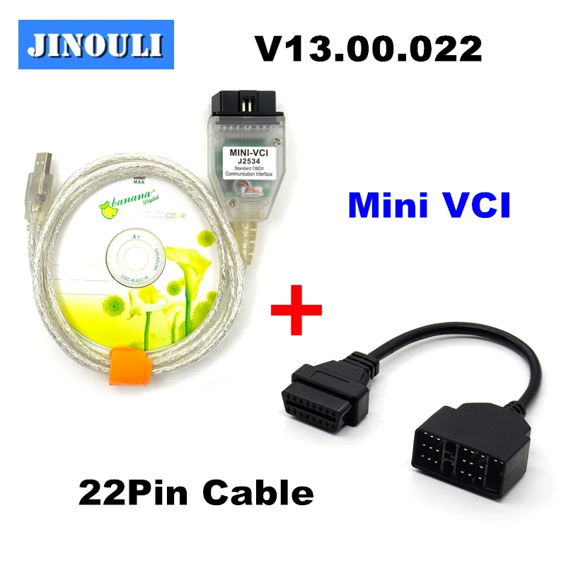 2018 новейший V13.00.022 MINI VCI интерфейс для TOYOTA TIS Techstream J2534 OBD2 OBDII Диагностический