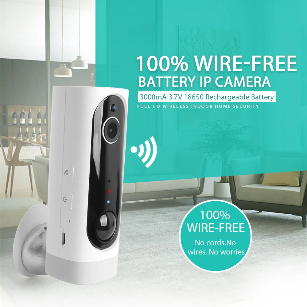 Аккумулятор 100% Беспроводная ip-камера без проводов Wifi 720P 1080P внутренний детский