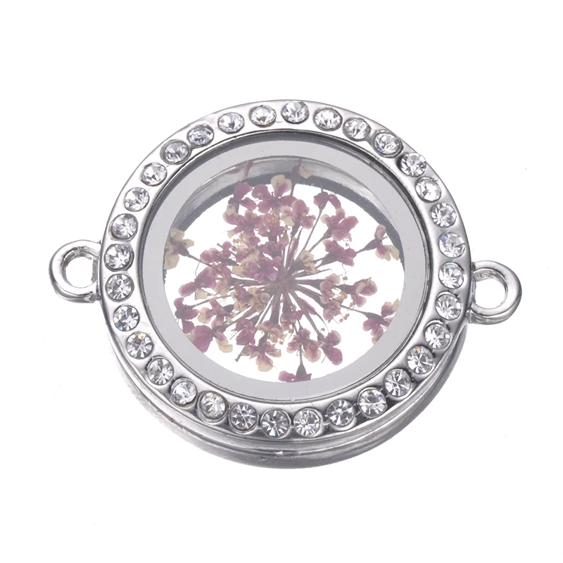 Плавающий высушенный цветок образец растения соединители из хрустального