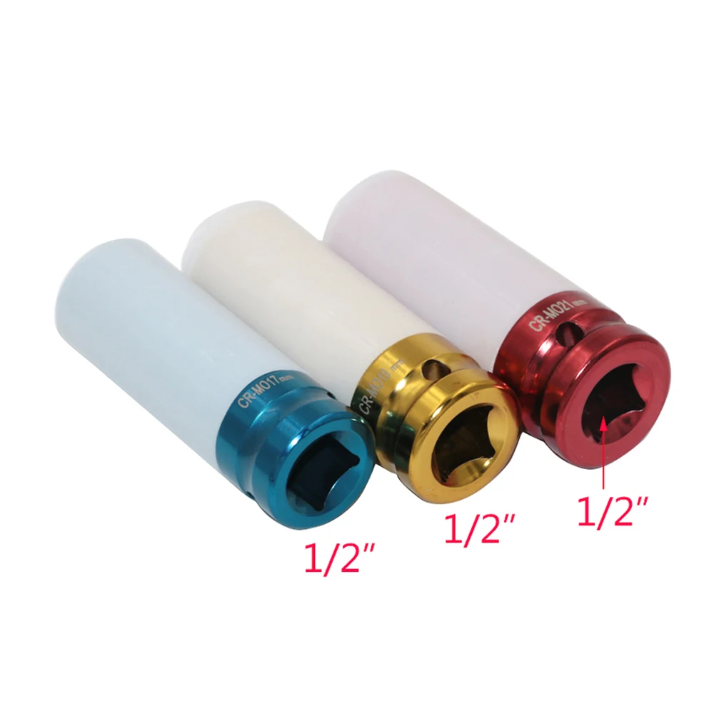 Wheel Tire protection sleeve Wall Deep Impact Nut Socket 3Pcs 17 /19/ 21mm | Обустройство дома