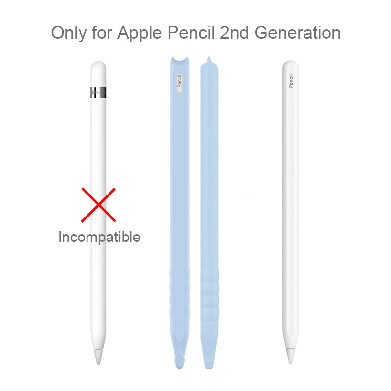 Цветной мягкий силиконовый совместимый для Apple Pencil 2 Чехол совместимый для iPad планшет стилус защитный чехол