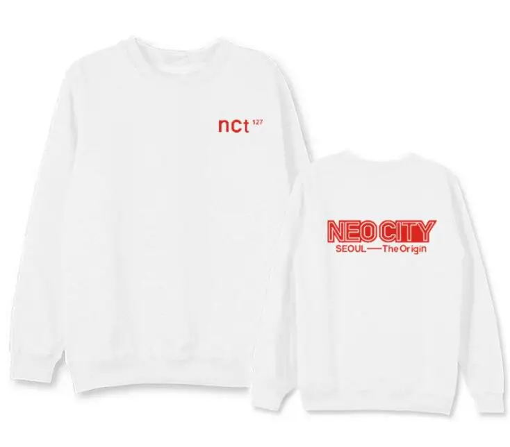 Kpop nct 127, Сеульский концертный пуловер с принтом и круглым вырезом, толстовки для мужчин и женщин, свободная флисовая/тонкая толстовка, 4 цвета