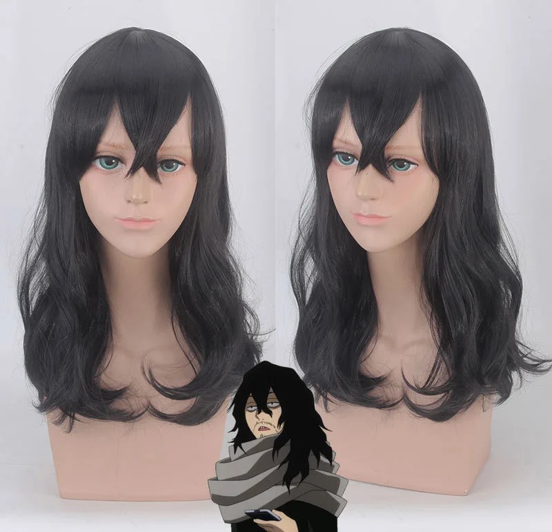 Shouta Aizawa Wig Мой герой Academy пальто куртка Boku no Hero Academy Толстовка Аниме Косплей Костюм Школьная форма мужские толстовки кофты - Цвет: Shouta Aizawa Wig