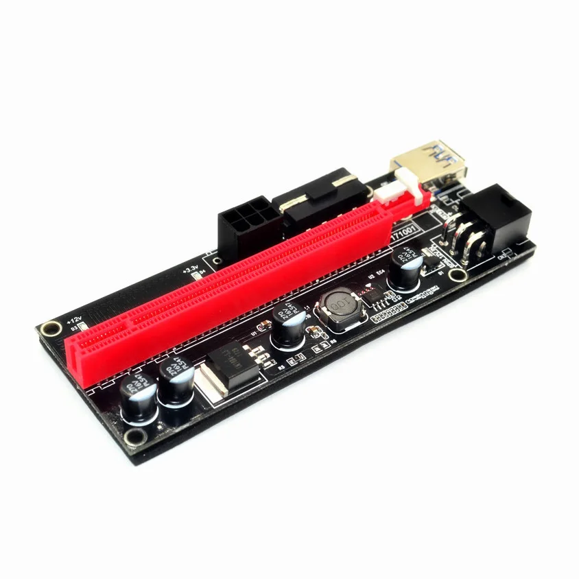 PCI-E Riser PCI E Express 009S 1X to 16X Card 60 см USB 3 0 SATA до 6Pin кабель питания для BTC Bitcoin Miner |