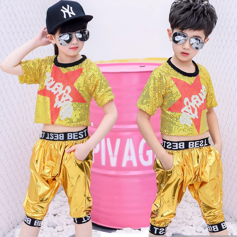 Детская современная детская Одежда для танцев выступлений костюмы джазовых