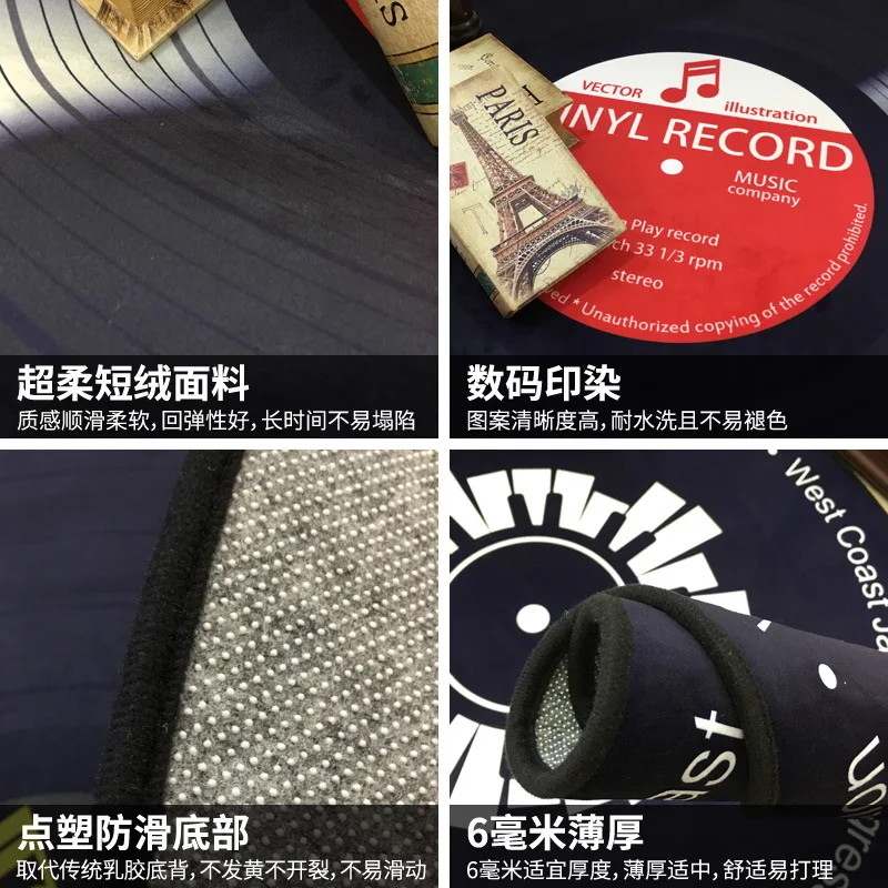 Европейский модный виниловый коврик с рисунком для записи креативный круглый