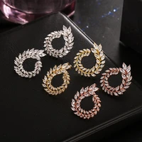 gmgyq rose gold color geometric cubic zirconia earrings oorbellen voor vrouwen gifts for women accessories fashion jewelry