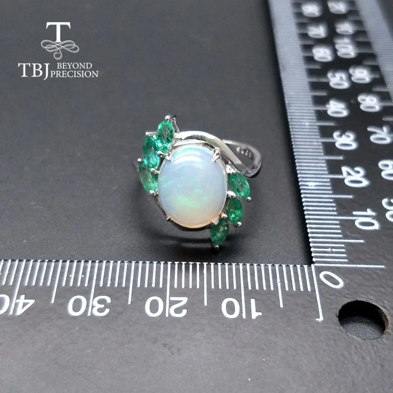 TBJ натуральный Эфиопский цветной опал Овальный 10*12 мм с изумрудным драгоценным