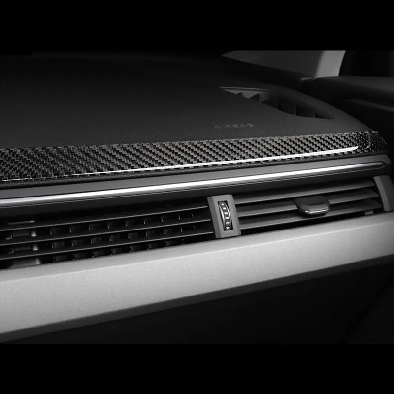 Накладка на панель приборной панели из углеродного волокна для Audi A4 B9- LHD, автомобильные аксессуары