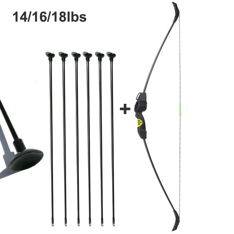 

14lbs 16lbs 18lbs Adjust 49inch Youth Training Recurve Bow 6pcs Arrows Boys Girls Practice Takedown Shooting Children Bow