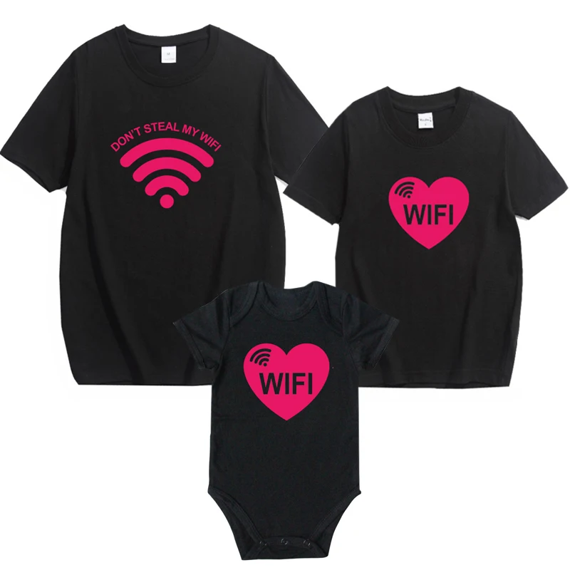 

Футболка с коротким рукавом, из хлопка, с надписью «Love WIFI»