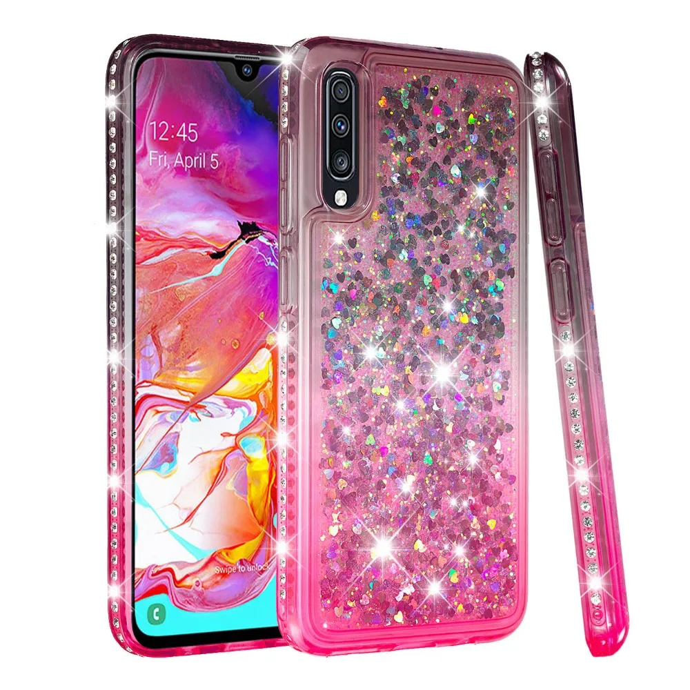 Diamond Glitter Case For Samsung Galaxy A50 A70 A60 A40 A30 A20 A10 A20E Cover Gradient Quicksand Case for Samsung M10 M20 M30
